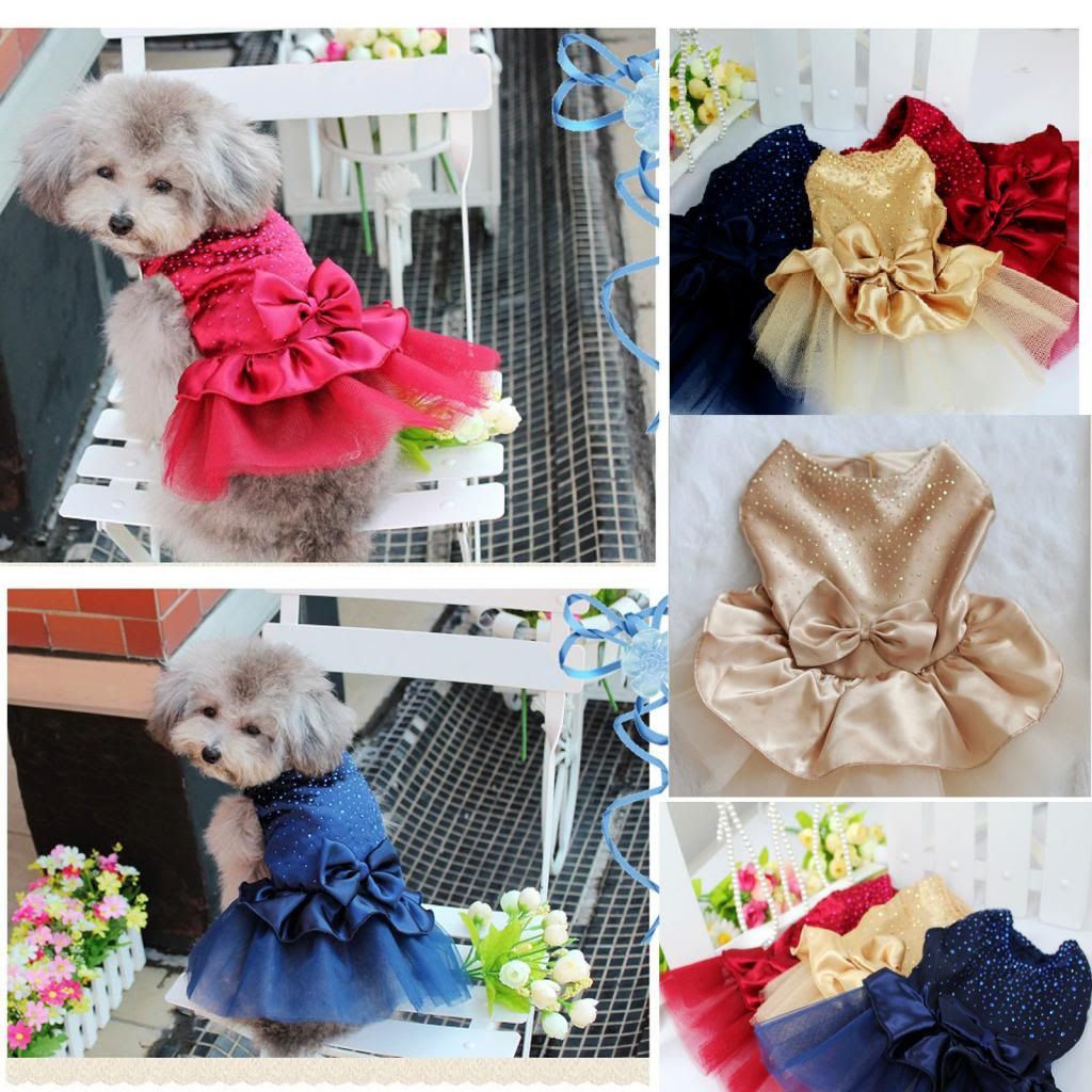 Free Shipping Wedding Dog Dress Clothing Coat Cute Dog Vest Skirt Dog