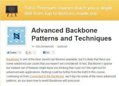 Tutsplus - Advanced Backbone Patterns and Techniques Tutsplus - Advanced Backbone Patterns and Techniques