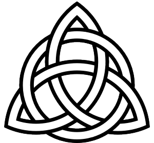 keltische Triskele mit einem Kreis als Symbol für eine Einheit