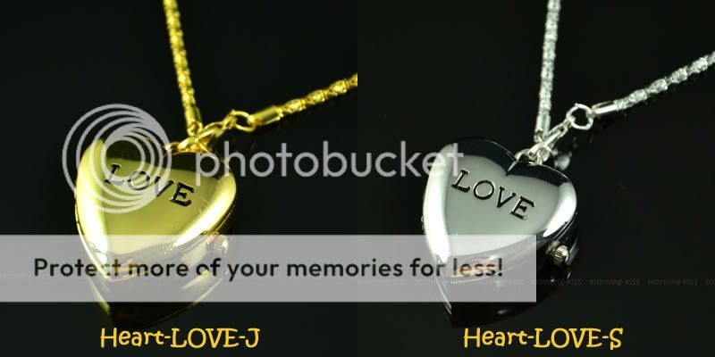 Kid's Children Boys Girl's Quartz Necklace Pocket Watch Heart Shaped Heart Love